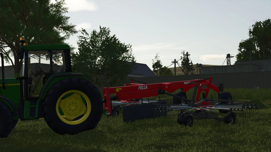 FS25 mod Fella Juras 880 v1.0.0.0 attached to tractor in Farming Simulator 25.