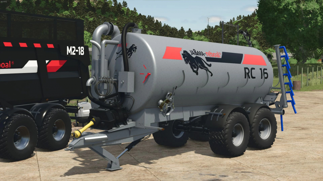 JA&MA Reboal RC-16 mod for FS25, showcasing a detailed farming trailer on a concrete surface.