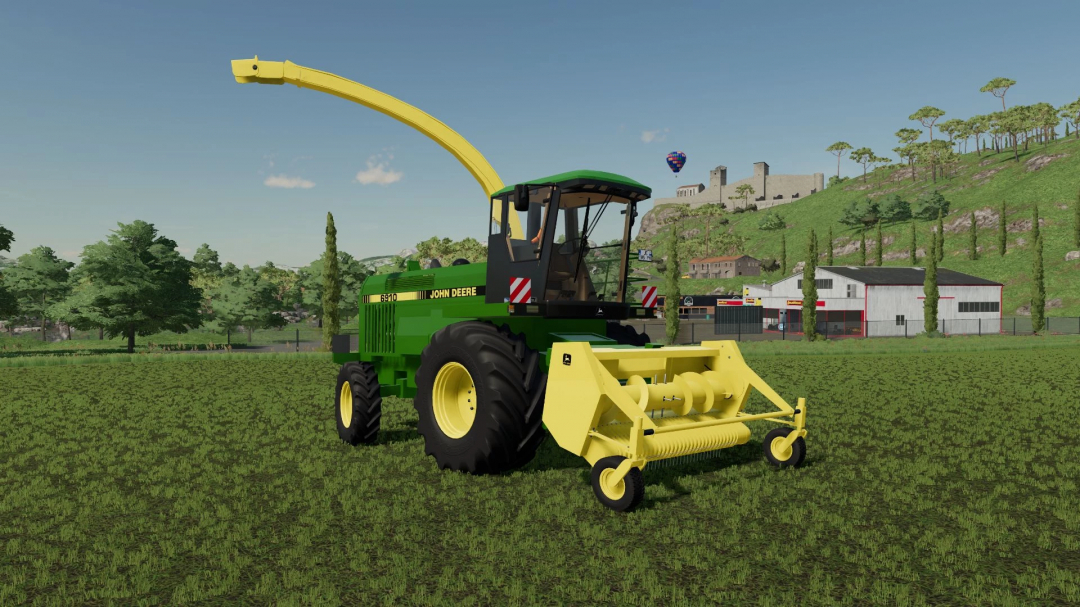 FS22 mod John Deere 6910 on a farm landscape in Farming Simulator 22.