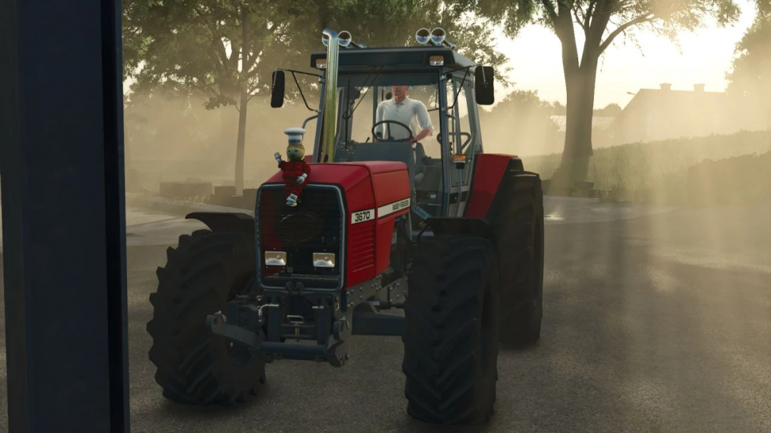 FS25 mod image of Massey Ferguson 3670 tractor in the morning sun, showcasing Farming Simulator 25 mod features.