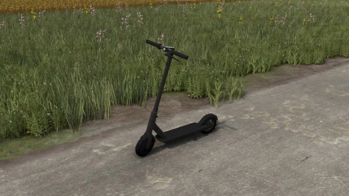 fs25-mods,  Electric scooter mod in FS25 on a rural path with grass background.