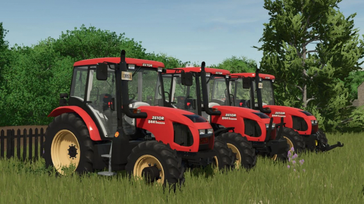 fs25-mods,  FS25 Zetor Proxima 8441 tractors in a grassy field, showcasing Farming Simulator 25 mods.