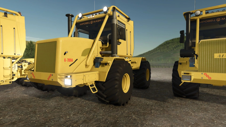 fs25-mods,  Kirovets Magnum K-700A-M tractor mod in FS25, showcasing robust yellow design and large tires.