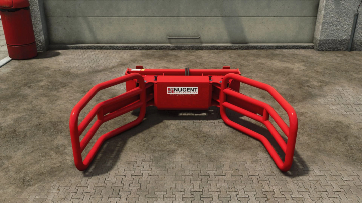 fs25-mods,  FS25 mod Orkel BK150 v1.0.0.0, a red baler attachment on a paved surface.