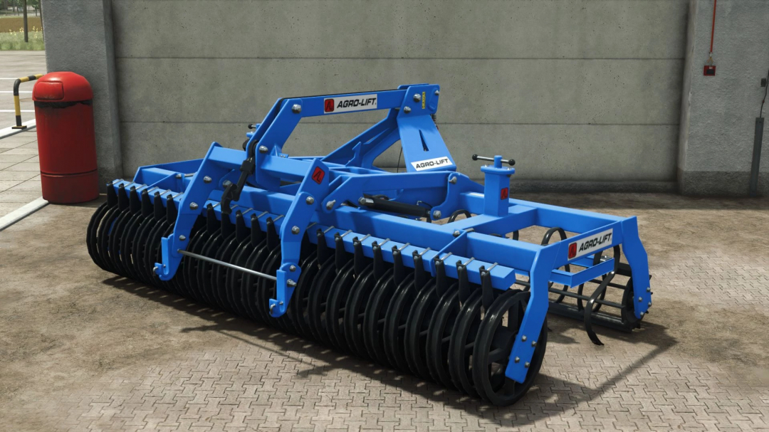 Agro-Lift AUS2-H mod for FS25, showcasing a blue agricultural tool in Farming Simulator 25.