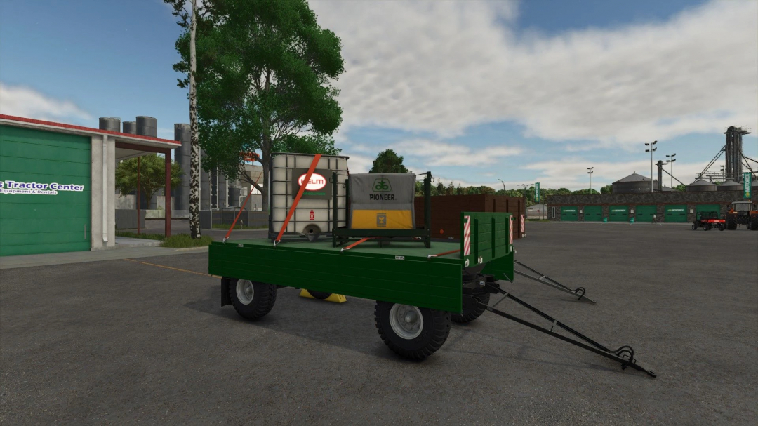 BSS P73SH trailer loaded with containers in Farming Simulator 25 mod scene.