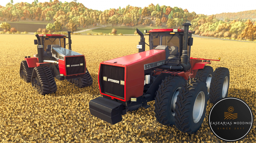 FS25 mods: Case IH QT/Steiger Big Frame Series tractors in a field.