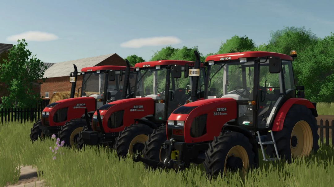 FS25 Zetor Proxima 8441 tractors in a field, showcasing Farming Simulator 25 mod.