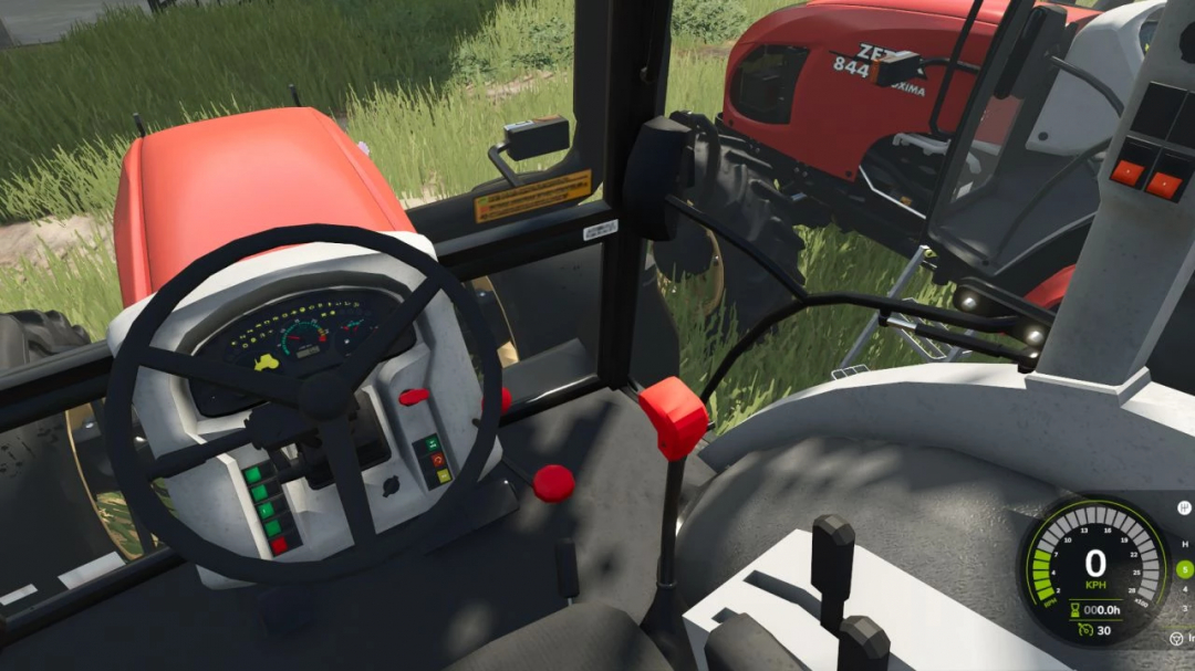 FS25 Zetor Proxima 8441 tractor interior view in Farming Simulator 25 mod.