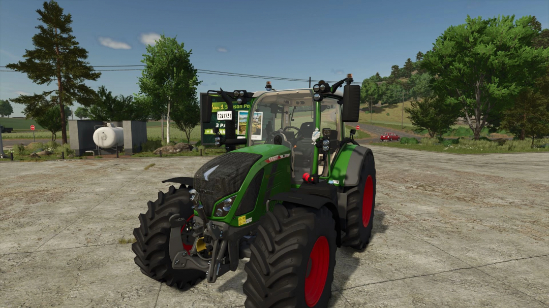 Fendt Vario tractor mod for FS25 in a rural setting, showcasing the Farming Simulator 25 mods.