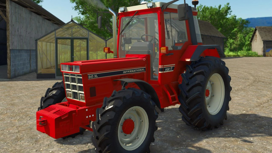 View of International IH 845XL tractor mod for Farming Simulator 25.