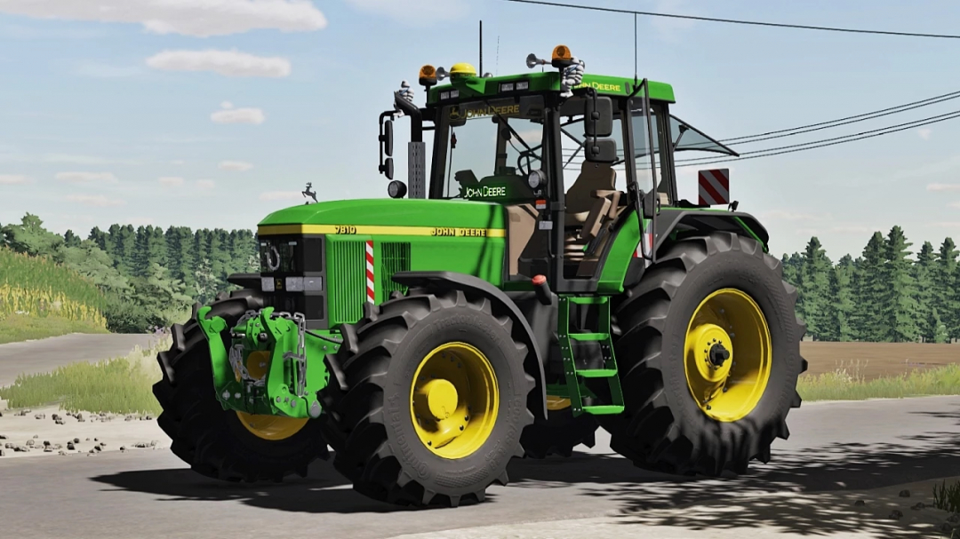 John Deere 7010 tractor from FS25 mods in a farm setting.