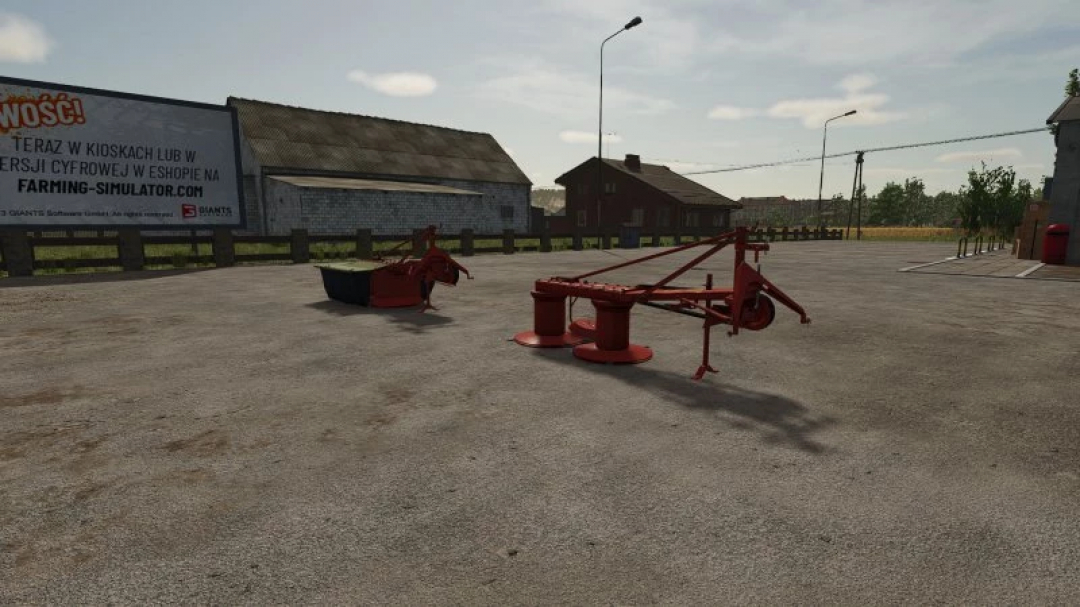 Mesko Z-133 farming equipment mod in FS25, shown in a rural setting. Enhances tool variety in Farming Simulator 25 mods.