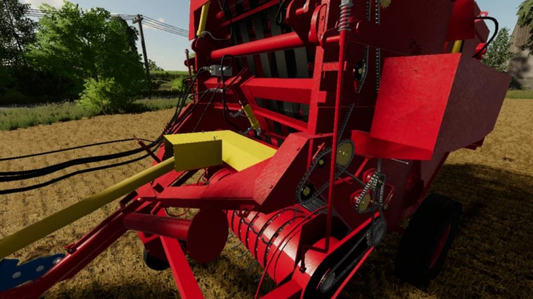 Close-up of Prl150 v1.0.0.0 mod in Farming Simulator 25, showcasing detailed machinery components in a field.