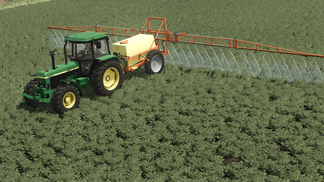 FS25 mod SIBSELMASH OP-2000 sprayer in action on field