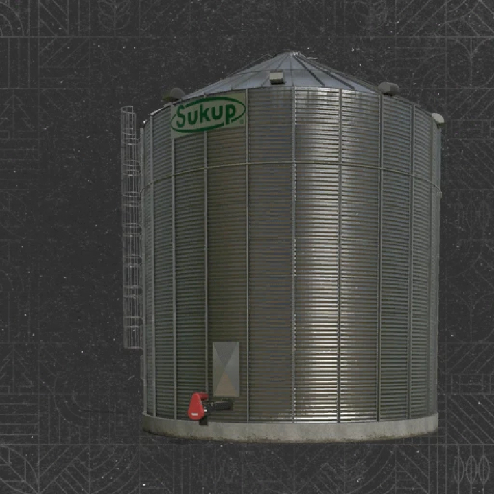 fs25-mods,  Image of the 31k Sukup Grain Bin mod for Farming Simulator 25, version 1.0.0.0, featuring a large metal grain silo.