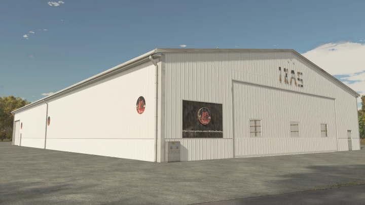 fs25-mods,  FS25 mod American MIDWEST Cold Storage building with white exterior, large doors, and logo.