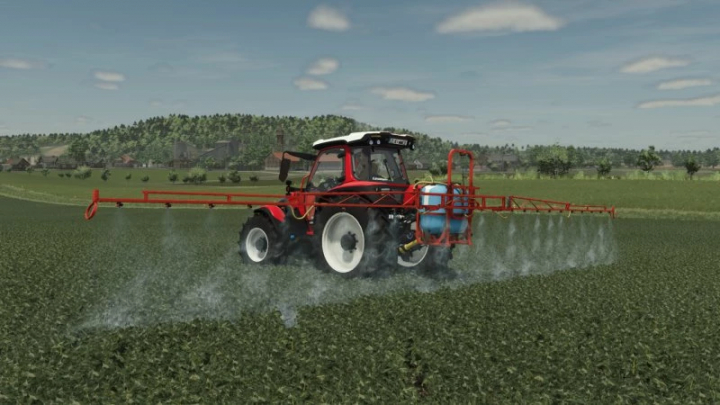 fs25-mods, FS25 Biardzki P329/2 mod showcasing a tractor spraying crops in Farming Simulator 25.