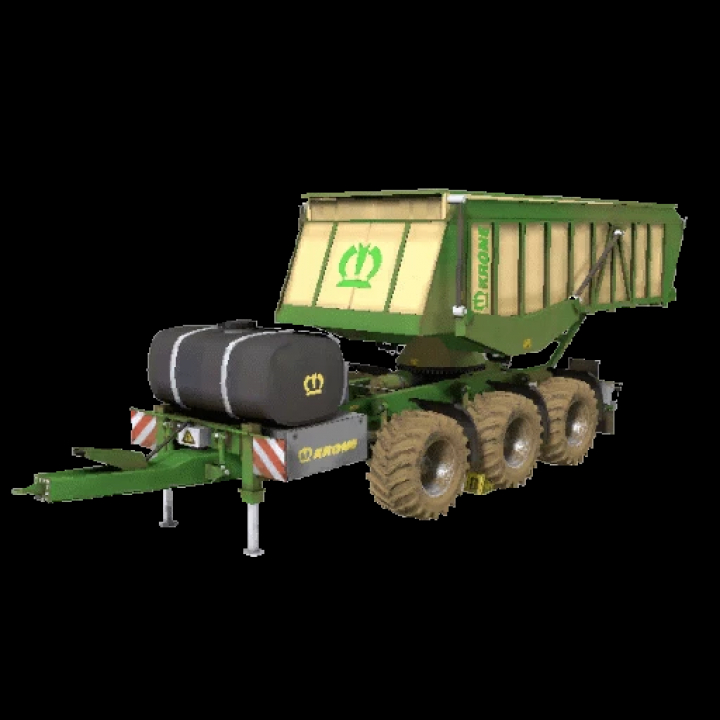 fs25-mods,  Krone Cargo trailer v1.0.0.0 mod for FS25, featuring a durable green design with multiple wheels and cargo capacity.