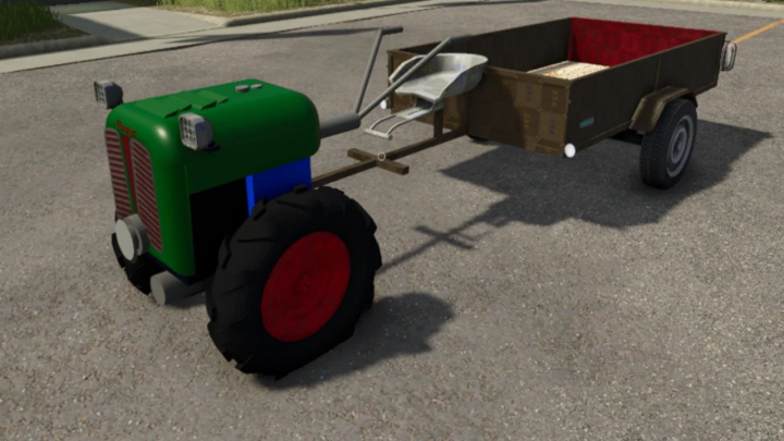 fs25-mods,  FS25 mod Rapid Special v1.0.0.0 featuring a green tractor with a wooden trailer.