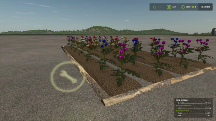 fs25-mods, FS25 mods Rose Garden v1.0.0.0 showing colorful rose beds in Farming Simulator 25.