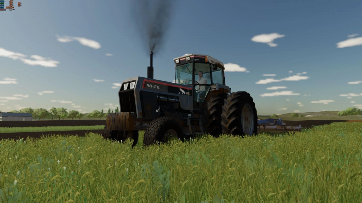 fs22-mods,  White Workhorse Series tractor in field, FS22 mod.