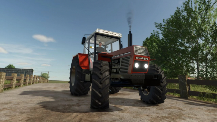 fs25-mods,  Zetor ZTS 16245 Turbo mod for FS25 featuring a red tractor with large tires on a farm road.