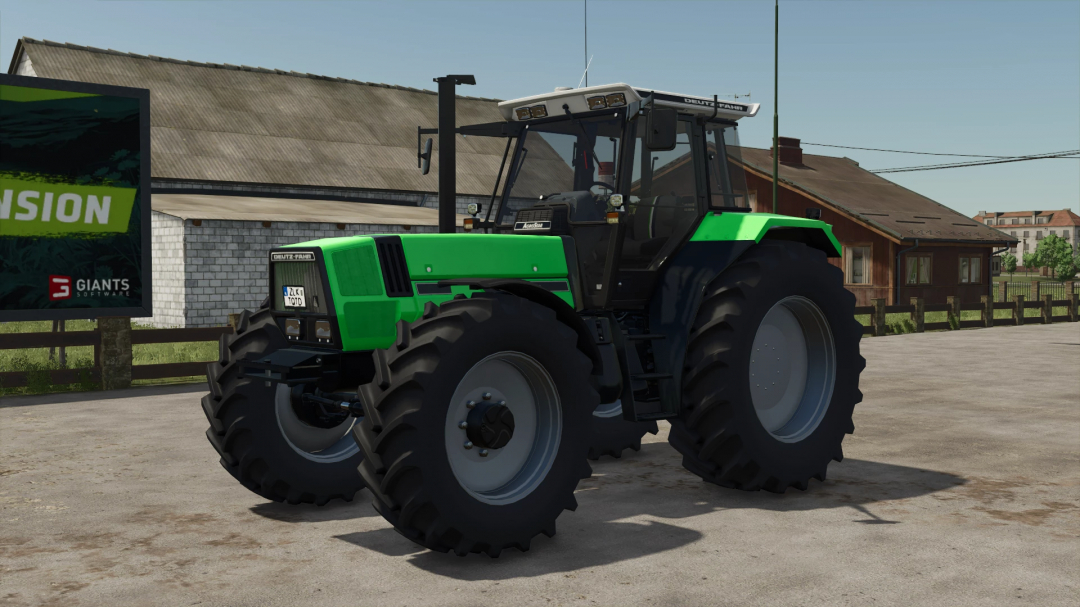 Deutz-Fahr Agrostar 6.71/6.81 tractor mod in FS25, featuring a green body parked on a farm.