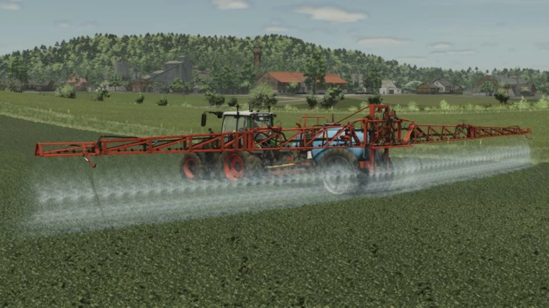 FS25 Jarmet Advanced 3000 sprayer in action on a farm in Farming Simulator 25 mod.