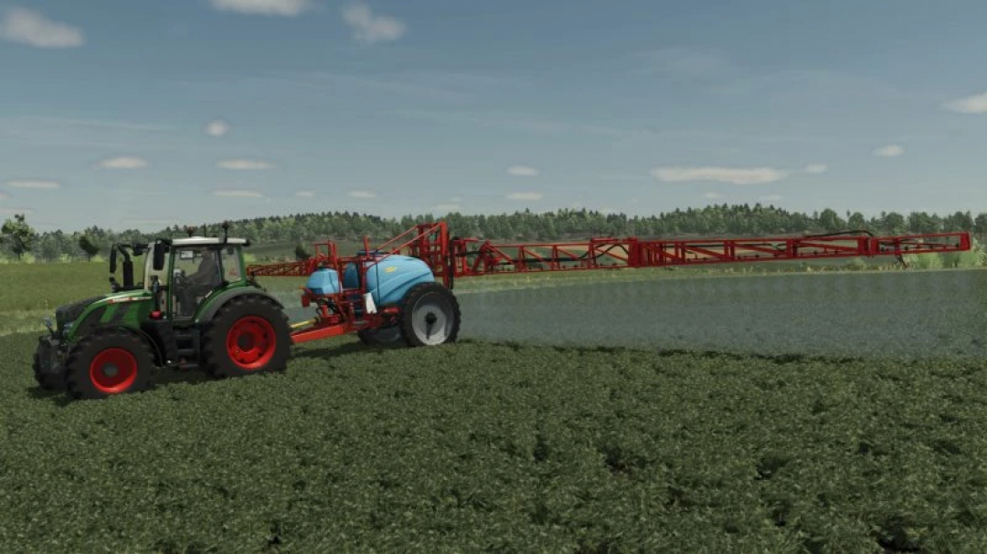 FS25 Jarmet Advanced 3000 spraying a field in Farming Simulator 25 mod.