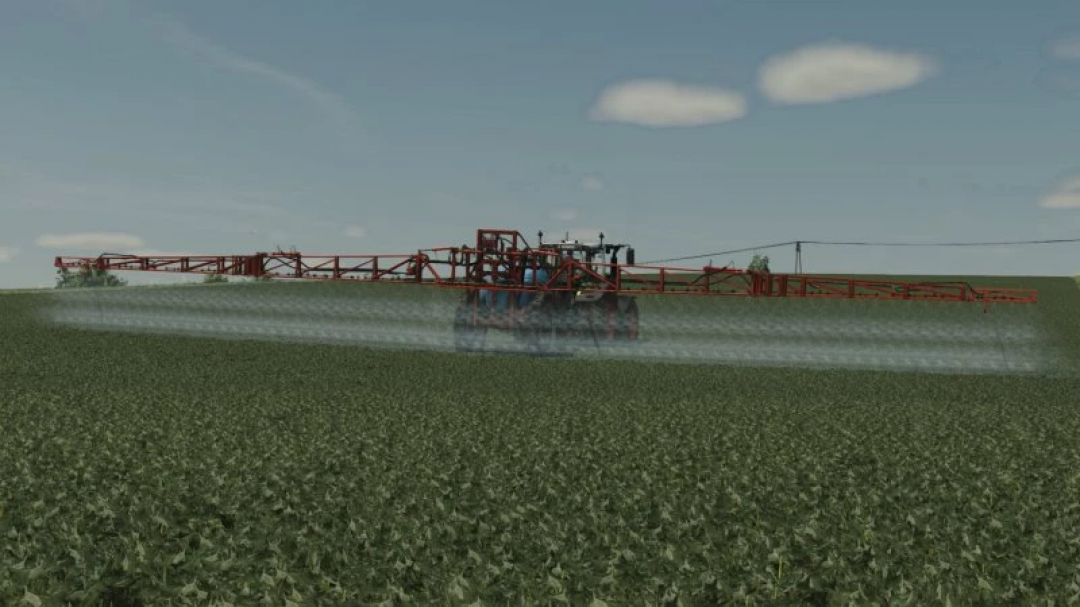 FS25 Jarmet Advanced 3000 mod in Farming Simulator 25 spraying crops in a field.