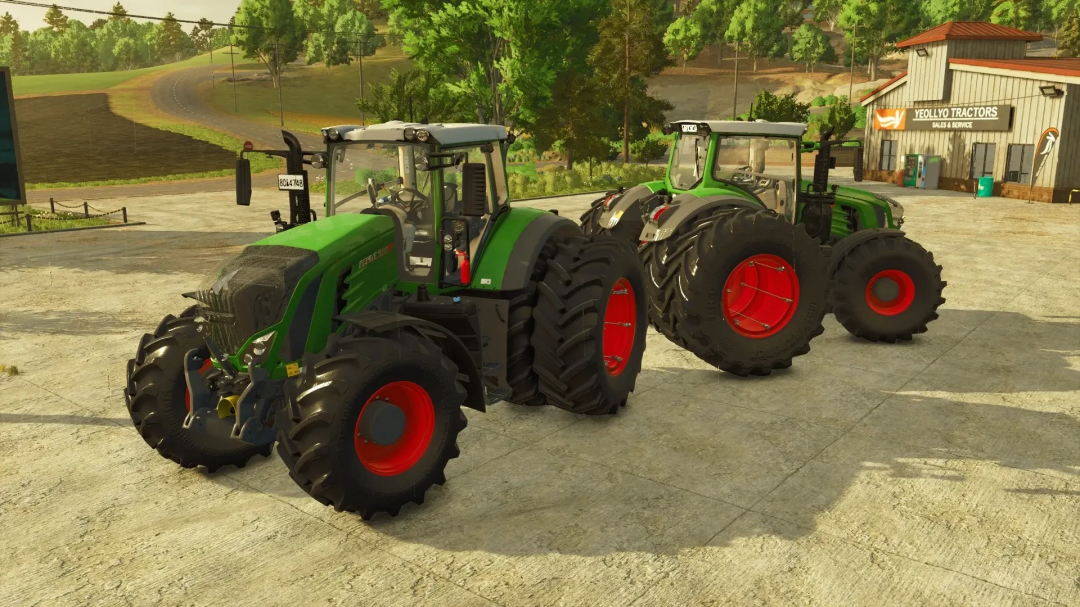 Two Fendt 93x Vario S4 tractors parked in Farming Simulator 25 mod scene.