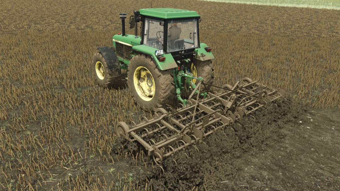 FS25 mod Fortschritt B-231 plowing a field in Farming Simulator 25.