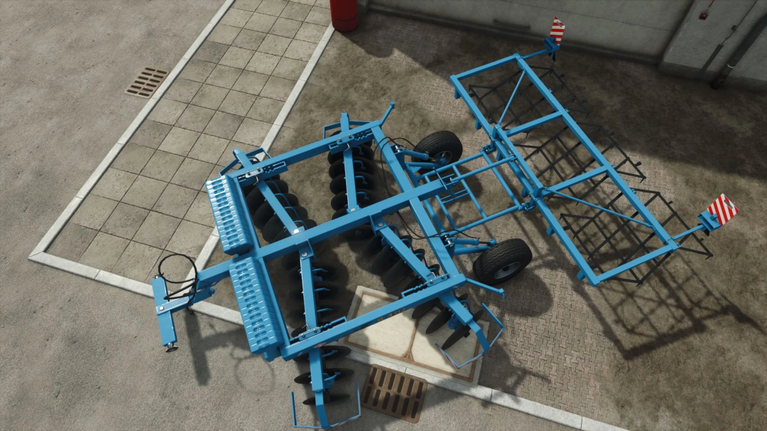 Top view of Fortschritt B402 mod in FS25, showing a blue agricultural implement for Farming Simulator 25.