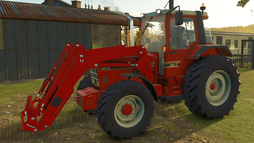 International IH 845XL tractor mod in Farming Simulator 25, showcasing detailed design and red color.