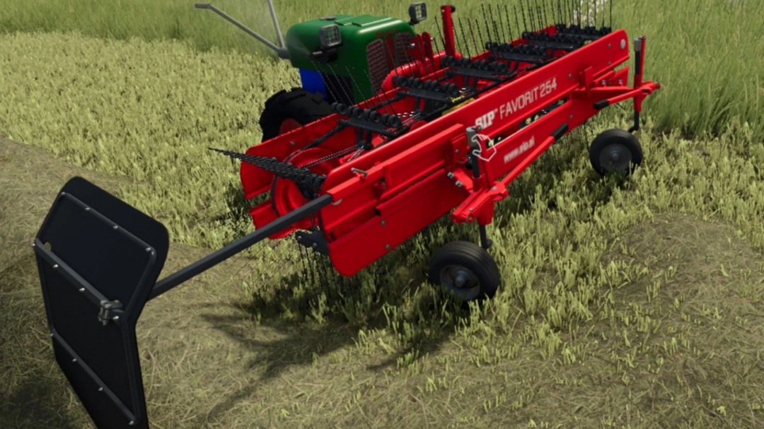 FS25 mod Rapid Special v1.0.0.0, showcasing a red farming machine in a field.