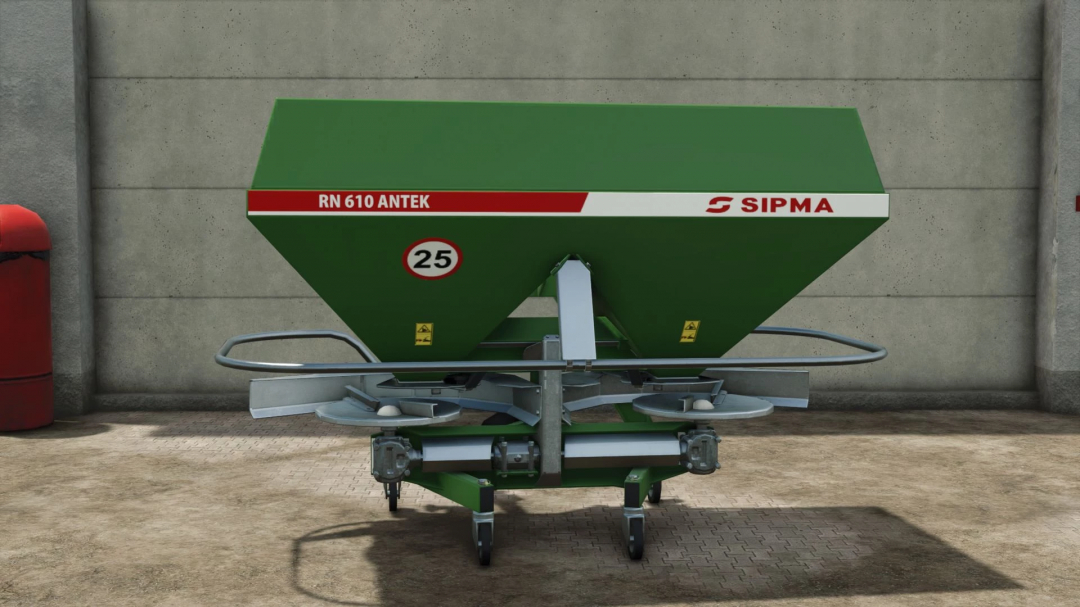 FS25 mod Sipma RN610 Antek v1.0.0.0, green agricultural machine in Farming Simulator 25.