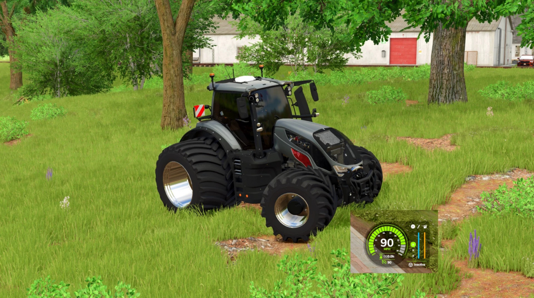 Valtra S Series tractor mod in FS25 game, shown in a lush green field.