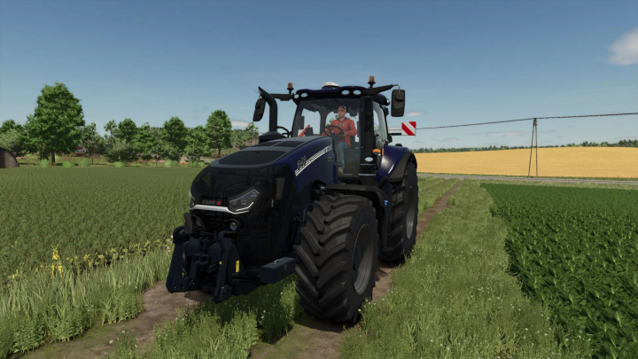 fs25-mods,  FS25 mod Case IH Magnum Black Knight tractor in a field, version 1.0.0.1.