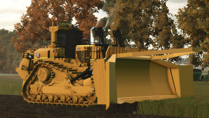 fs25-mods,  FS25 mod Cat D11 Next Gen Dozer in a field, showcasing its detailed design.