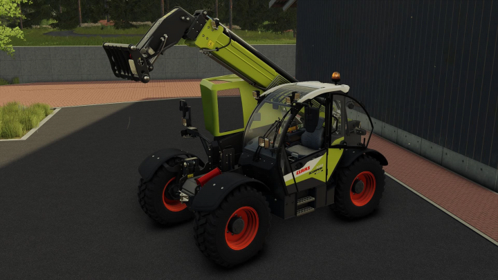 fs25-mods, FS25 mod Claas Scorpion 1033 v1.0.0.0 telehandler showcased in a parking lot setting.