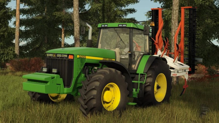 fs25-mods,  FS25 John Deere 8000 mod in Farming Simulator 25, green tractor on grassy field