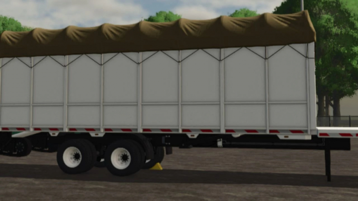 fs25-mods,  FS25 mod Module X Edit v1.0.0.0 showing a covered trailer on a farm.