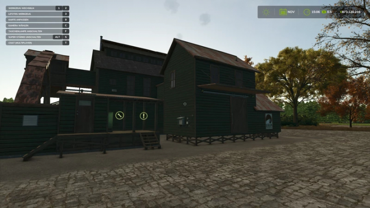 fs25-mods,  FS25 mod image of Paper Factory V1.0.0.0 showing a rustic wooden building in Farming Simulator 25.