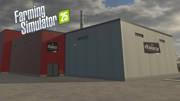 fs25-mods, FS25 mod Production of cans v1.0.0.0 showing a factory building in Farming Simulator 25.