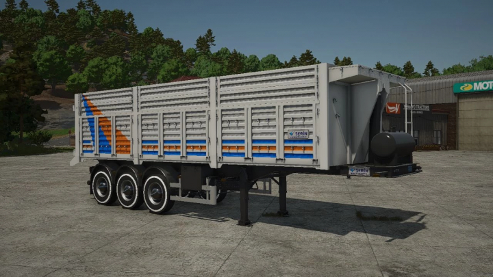 fs25-mods,  Serin Ultra 8200 Dump Trailer mod for FS25, featuring a detailed design on a concrete lot.