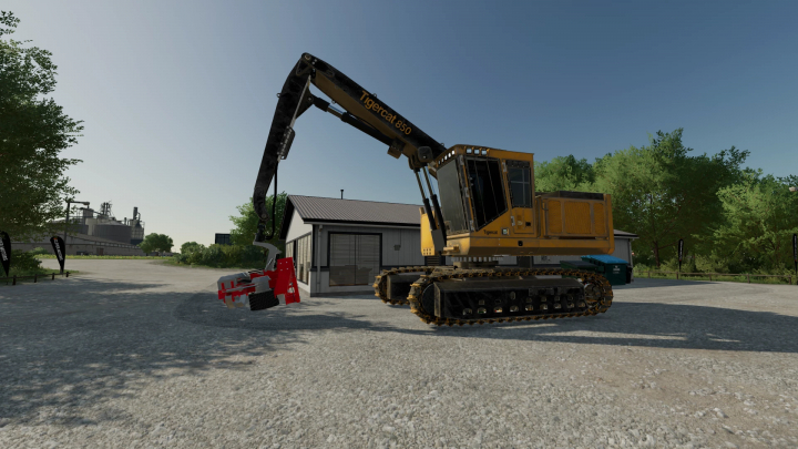 fs22-mods,  Tigrecta 850 mod for FS22 in a rural setting, showcasing details and machinery design.