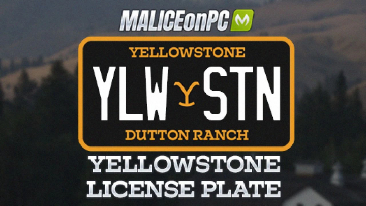 fs25-mods,  Yellowstone Dutton Ranch License Plate mod for Farming Simulator 25 featuring 'YLW STN' design.