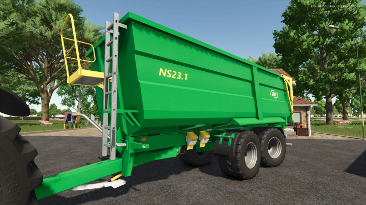 fs25-mods,  ZDT ns23.1 trailer mod for FS25 in a sunny farm environment