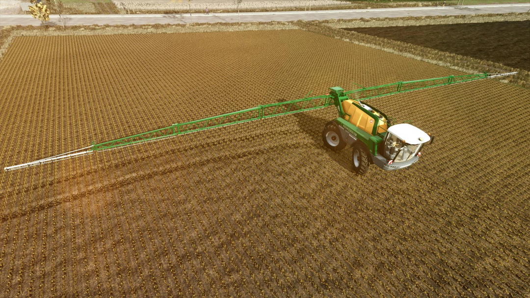 FS25 mod Amazone Pantera 4502 v1.0.0.0 spraying crops in Farming Simulator 25.